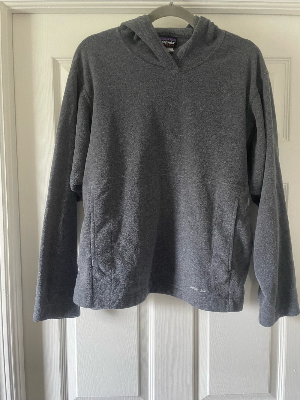 Patagonia Gray Hooded Pullover Fleece size small men’s